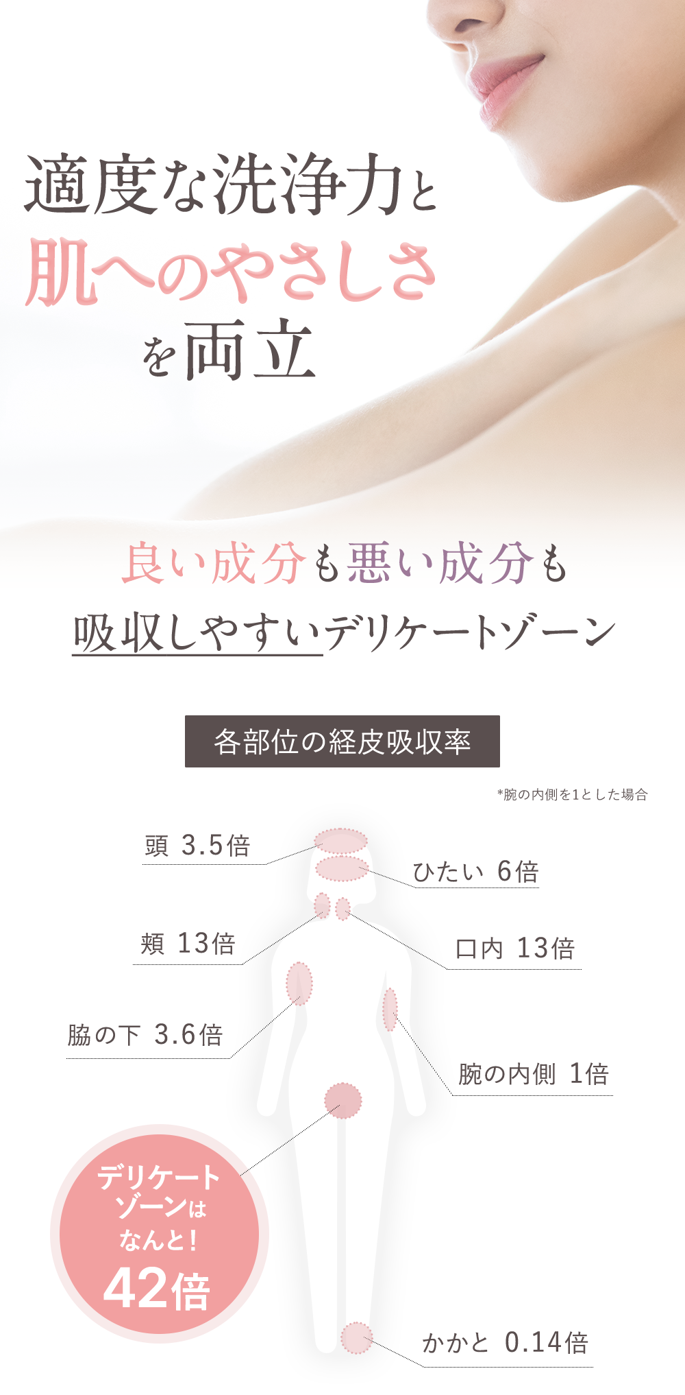 適度な洗浄力と肌へのやさしさを両立 いい成分も悪い成分も吸収しやすいデリケートゾーン