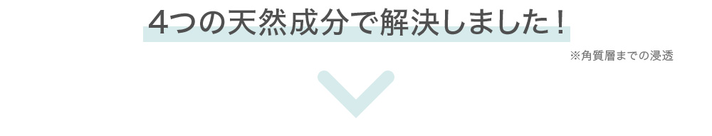 4つの天然成分で解決しました！※角質層までの浸透